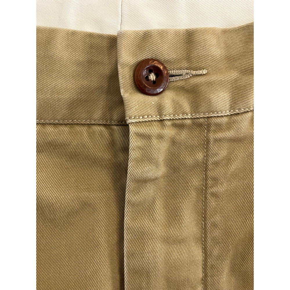Filson Mens Pleated Chino Trousers Khaki Tan Cotton Twill - Picture 2 of 7